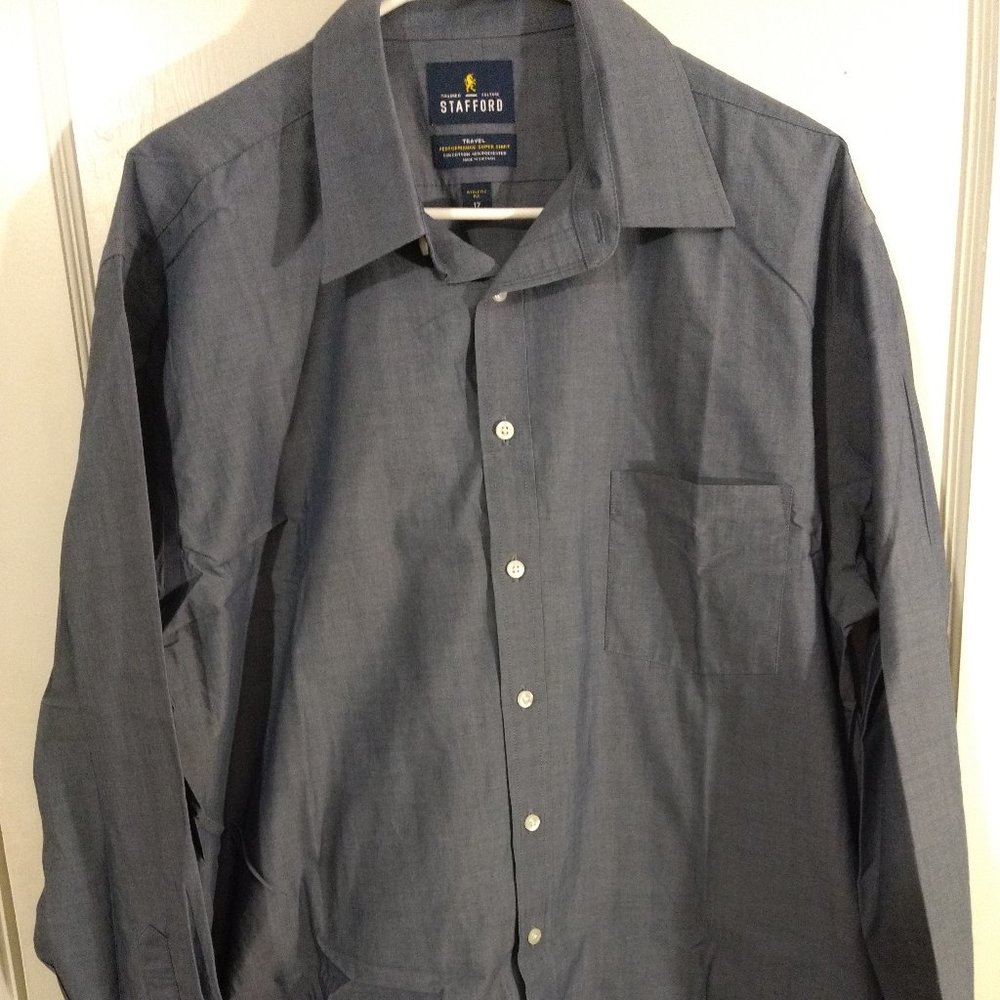 Stafford Mens Travel Shirt, Athletic Fit